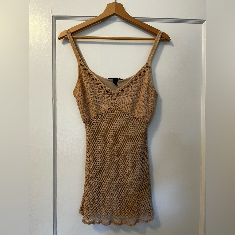 SALE! TODAY ONLY!! Vintage Y2K crochet beaded boho top ☀️